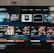 A television screen displaying the ESPN+ streaming interface with various sports-related shows and categories. The screen includes sections such as 'Browse by Shows' and 'Best of Drew Brees' with thumbnails of sports programs featuring athletes in action and analysts.
